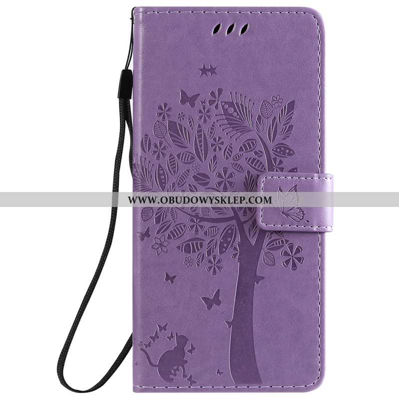 Etui Xiaomi Redmi 8a Skórzane Obudowa All Inclusive, Futerał Xiaomi Redmi 8a Czerwony Purpurowy Fiol