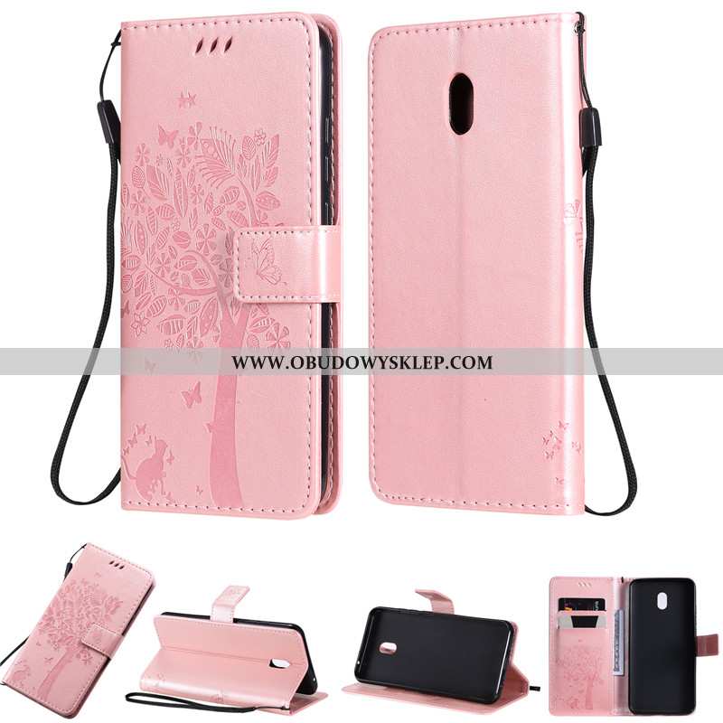 Etui Xiaomi Redmi 8a Skórzane Obudowa All Inclusive, Futerał Xiaomi Redmi 8a Czerwony Purpurowy Fiol