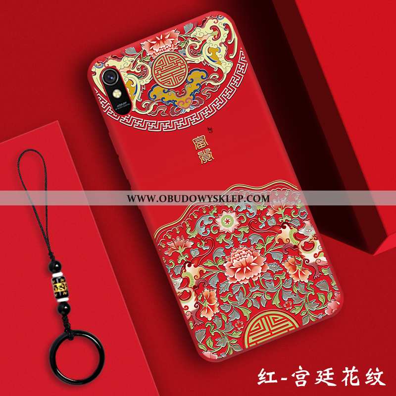 Etui Xiaomi Redmi 9a Ochraniacz Chiński Styl Etui, Futerał Xiaomi Redmi 9a Trendy Anti-fall Czerwona