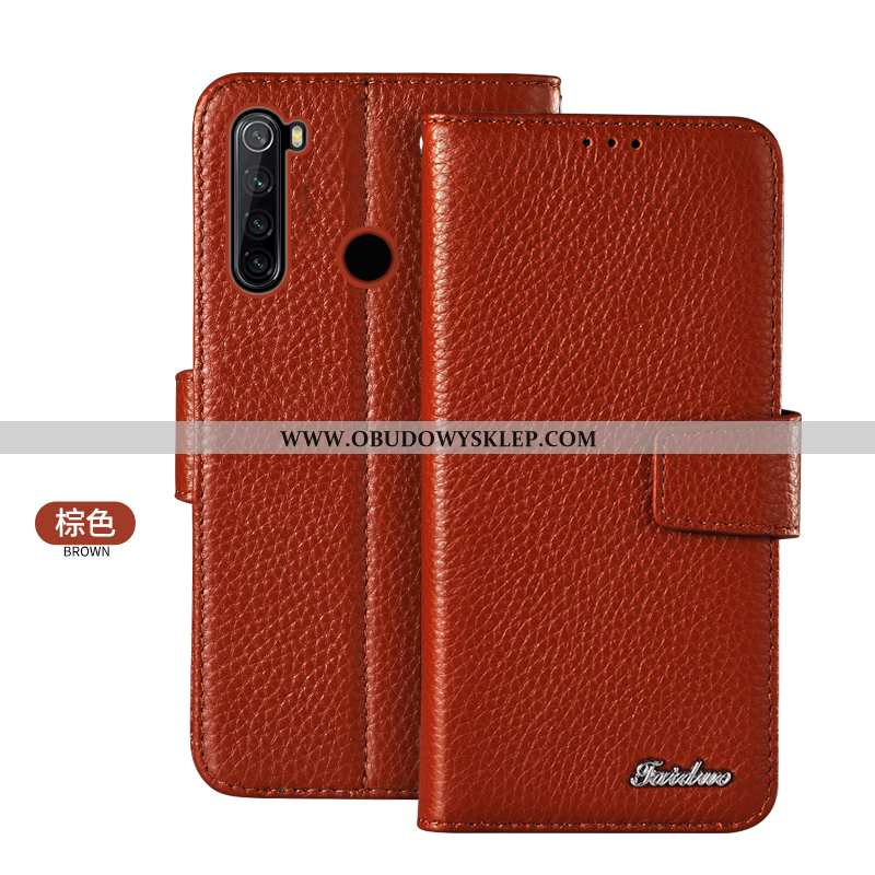 Etui Xiaomi Redmi Note 8t Ochraniacz Futerał Mały, Xiaomi Redmi Note 8t Prawdziwa Skóra Czerwony Brą