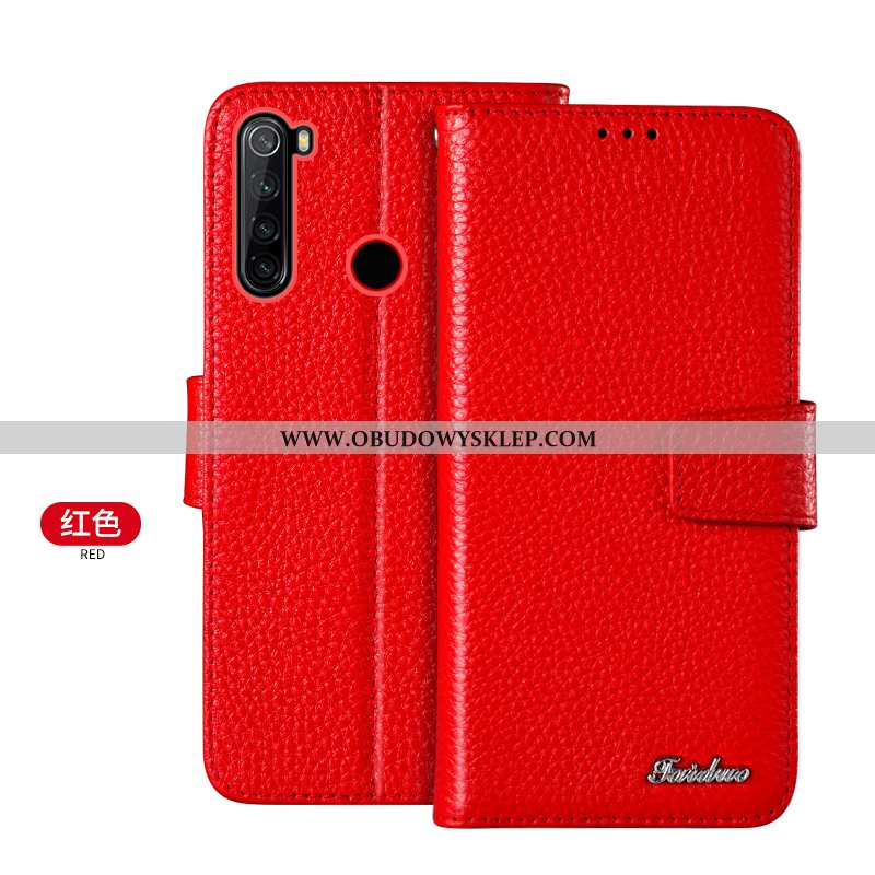 Etui Xiaomi Redmi Note 8t Ochraniacz Futerał Mały, Xiaomi Redmi Note 8t Prawdziwa Skóra Czerwony Brą