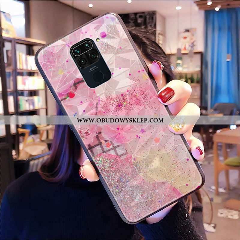 Etui Xiaomi Redmi Note 9 Wzór Futerał Czerwony, Xiaomi Redmi Note 9 Trendy Kształt Diamentu Rozowa