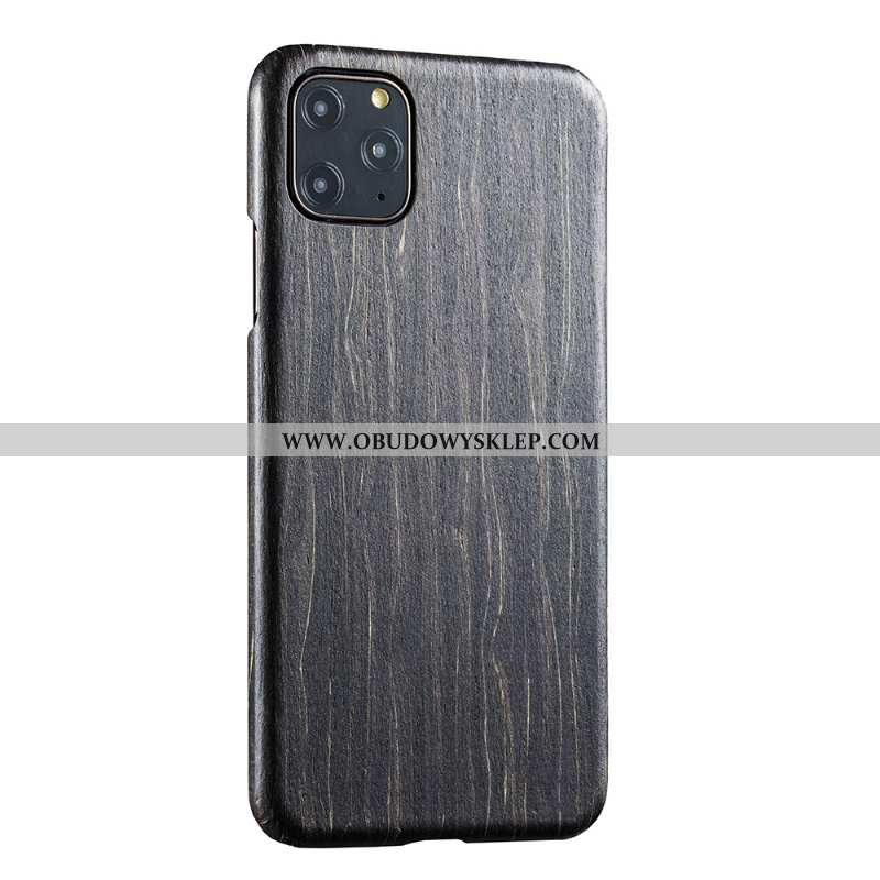 Etui iPhone 11 Pro Ochraniacz Super Cienkie, Futerał iPhone 11 Pro Drewniany Czarna