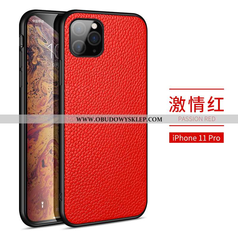 Etui iPhone 11 Pro Trendy Telefon Komórkowy Futerał, Futerał iPhone 11 Pro Ochraniacz Skórzane Czerw