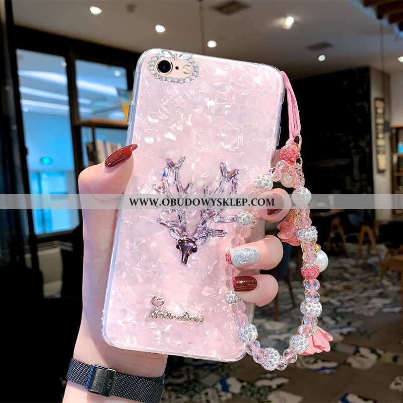 Etui iPhone 6/6s Plus Trendy Czerwony Netto Rhinestone, Futerał iPhone 6/6s Plus Miękki Różowe Rozow