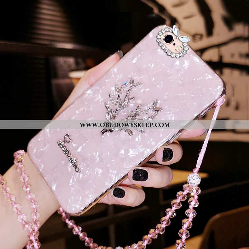 Etui iPhone 6/6s Plus Trendy Czerwony Netto Rhinestone, Futerał iPhone 6/6s Plus Miękki Różowe Rozow