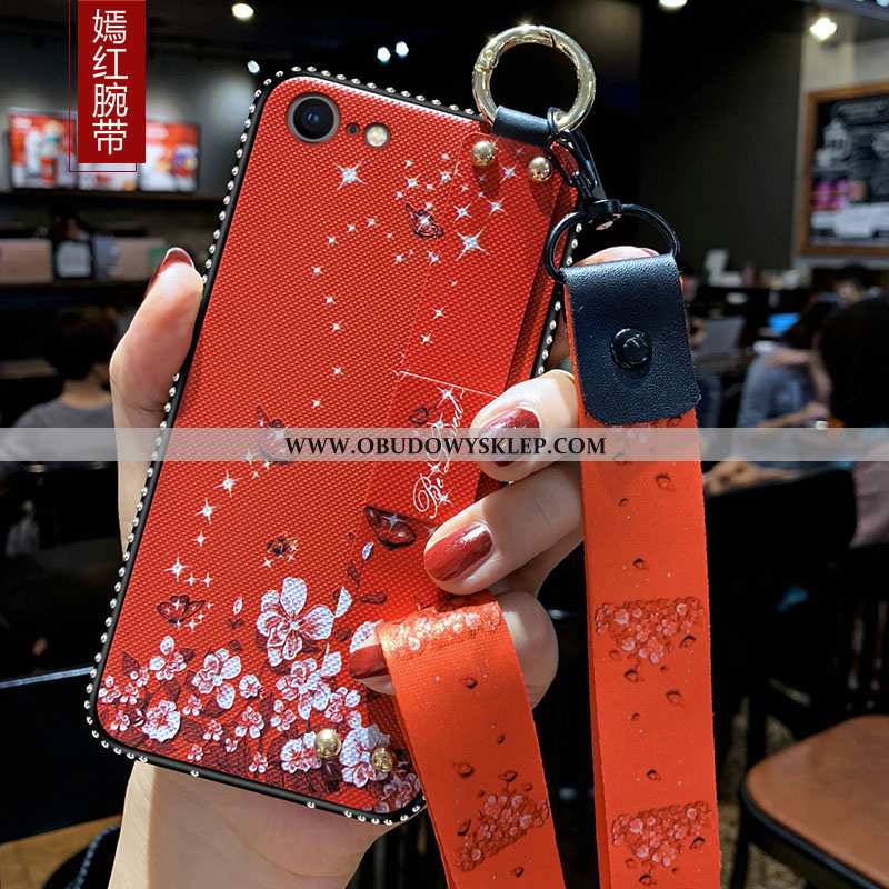 Etui iPhone 7 Wiszące Ozdoby Kwiaty Futerał, Futerał iPhone 7 Trendy Miękki Rozowa