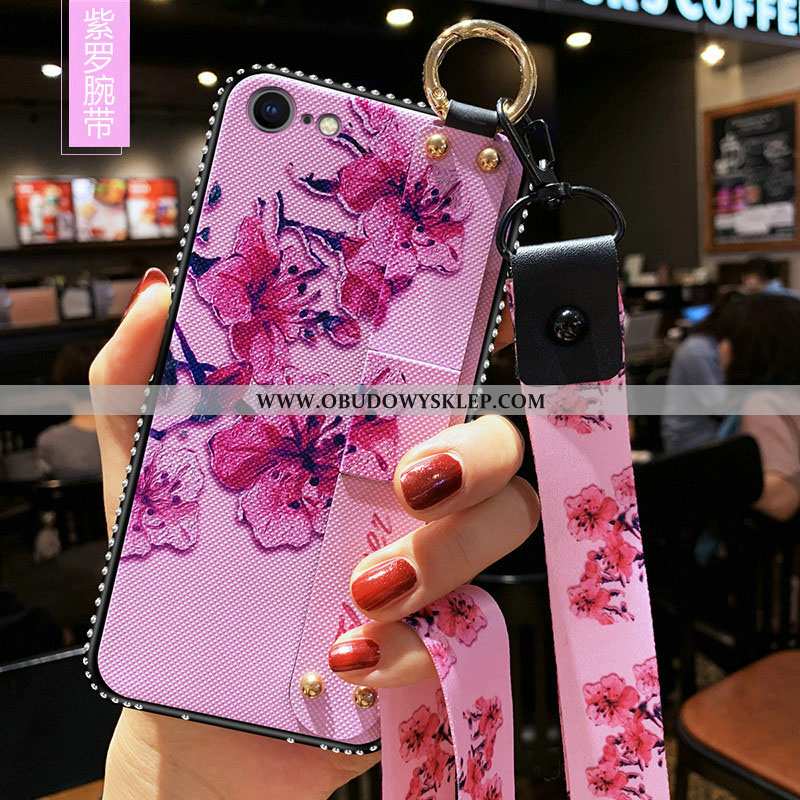 Etui iPhone 7 Wiszące Ozdoby Kwiaty Futerał, Futerał iPhone 7 Trendy Miękki Rozowa