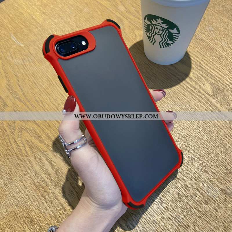 Etui iPhone 8 Plus Silikonowe Czerwony Proste, Futerał iPhone 8 Plus Nubuku Anti-fall Czerwona