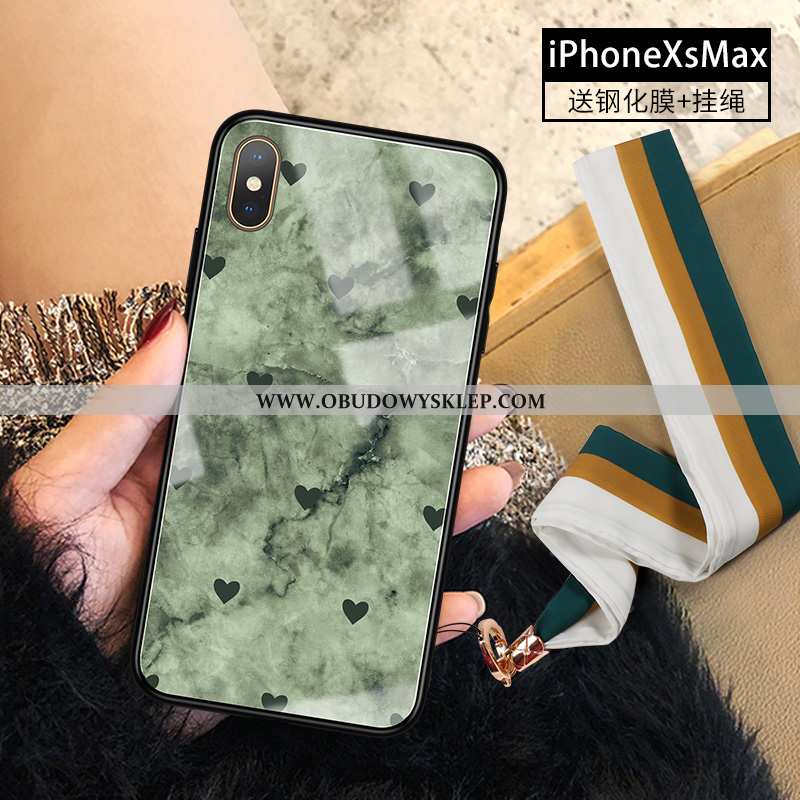 Etui iPhone Xs Max Trendy Telefon Komórkowy Nowy, Futerał iPhone Xs Max Szkło Rozowa