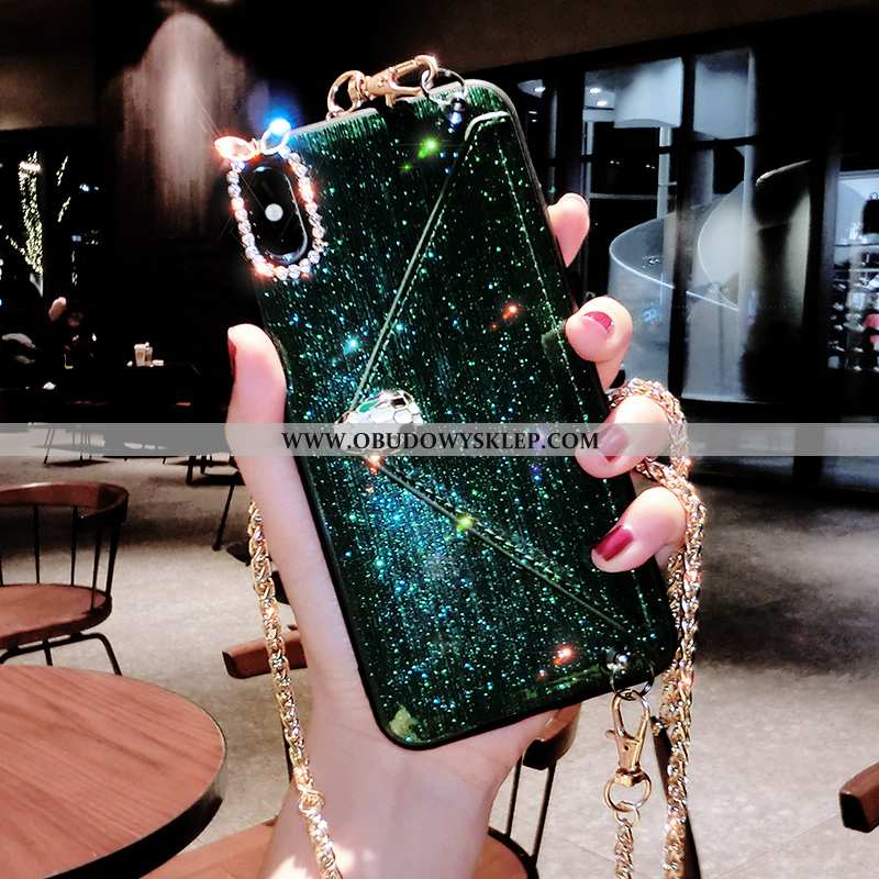 Etui iPhone Xs Trendy Pakiet Kart Futerał, Futerał iPhone Xs Rhinestone Anti-fall Czarna