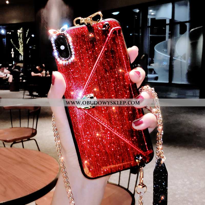 Etui iPhone Xs Trendy Pakiet Kart Futerał, Futerał iPhone Xs Rhinestone Anti-fall Czarna