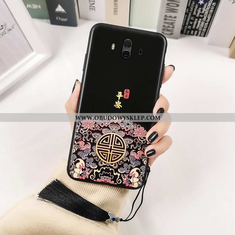 Futerał Huawei Mate 10 Vintage Etui Chiński Styl, Pokrowce Huawei Mate 10 Trendy Nadrukiem Czarna