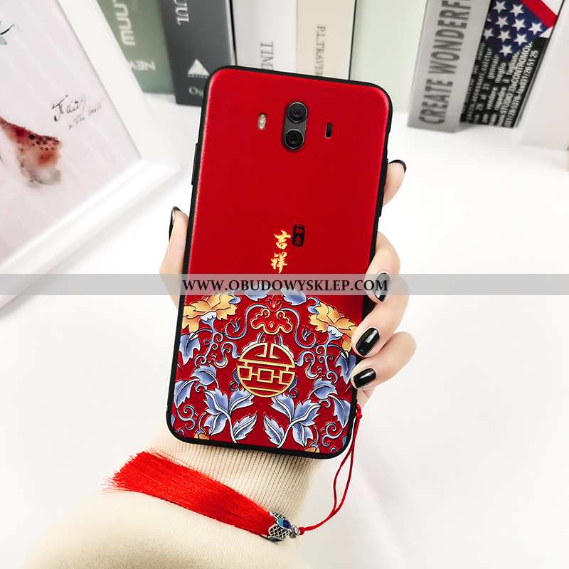 Futerał Huawei Mate 10 Vintage Etui Chiński Styl, Pokrowce Huawei Mate 10 Trendy Nadrukiem Czarna