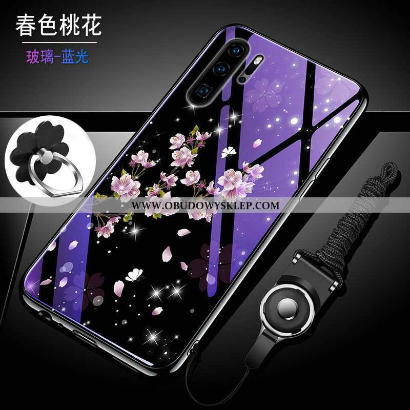 Futerał Huawei P30 Pro Trendy Szkło Telefon Komórkowy, Pokrowce Huawei P30 Pro Miękki Purpurowy Fiol