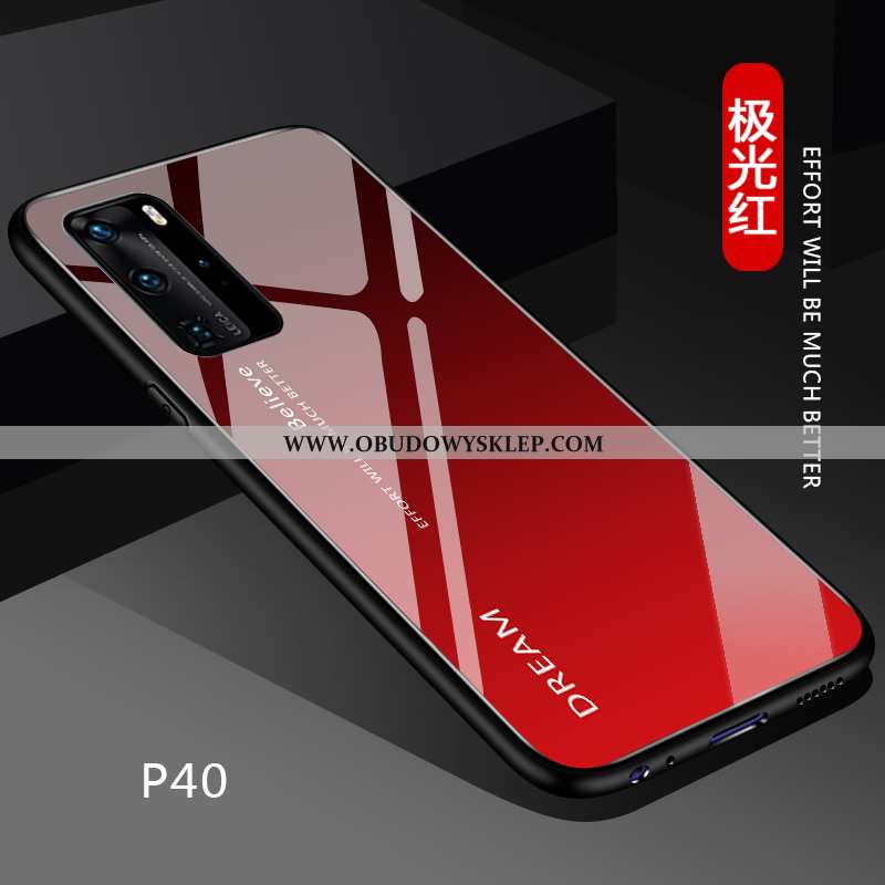 Futerał Huawei P40 Trendy Czerwony Netto Cienkie, Pokrowce Huawei P40 Super Proste Czarna