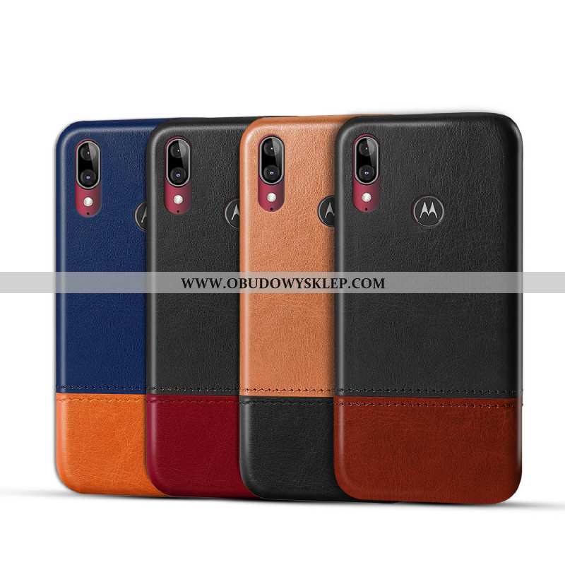 Futerał Moto E6 Plus Ochraniacz Telefon Komórkowy Futerał, Pokrowce Moto E6 Plus Skórzane Etui Czarn