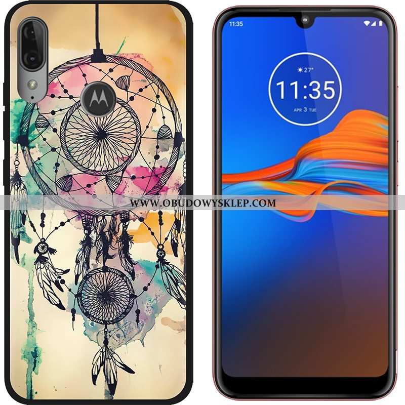 Futerał Moto E6 Plus Trendy Kolor Kreskówka, Pokrowce Moto E6 Plus Nubuku Kreatywne Fioletowy