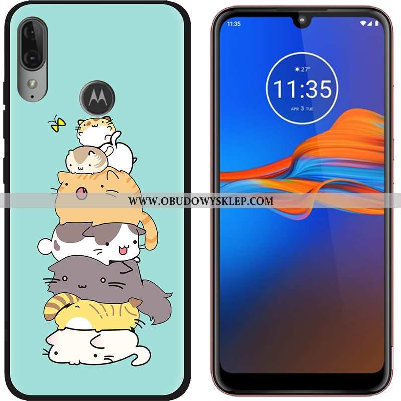 Futerał Moto E6 Plus Trendy Kolor Kreskówka, Pokrowce Moto E6 Plus Nubuku Kreatywne Fioletowy