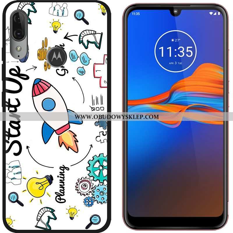 Futerał Moto E6 Plus Trendy Kolor Kreskówka, Pokrowce Moto E6 Plus Nubuku Kreatywne Fioletowy