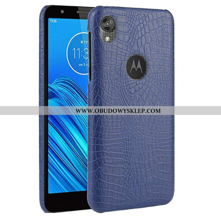 Futerał Moto E6 Plus Wzór Ochraniacz, Pokrowce Moto E6 Plus Trendy Skóra Czarna