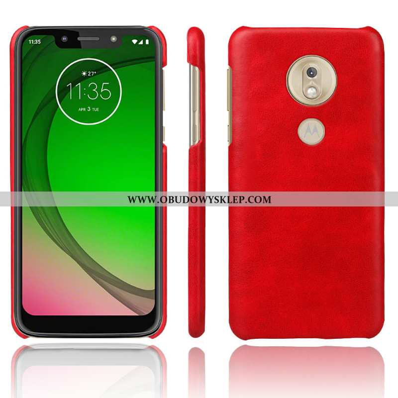 Futerał Moto G7 Play Nubuku Etui Pomarańczowy, Pokrowce Moto G7 Play Vintage Ochraniacz Pomarańczowa