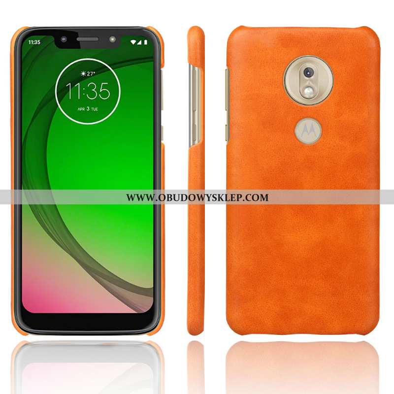 Futerał Moto G7 Play Nubuku Etui Pomarańczowy, Pokrowce Moto G7 Play Vintage Ochraniacz Pomarańczowa