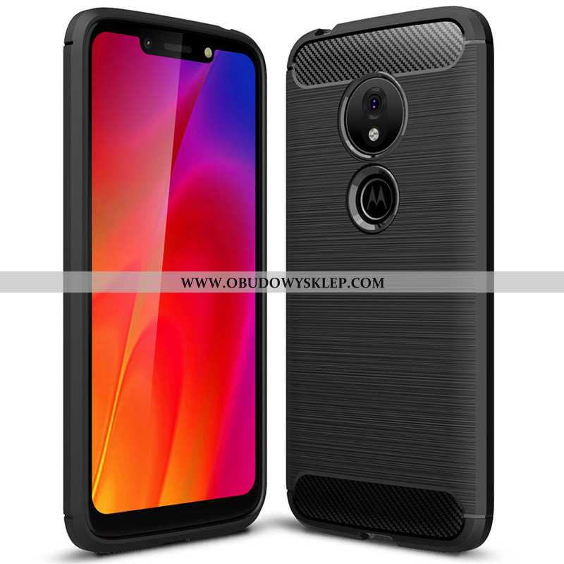 Futerał Moto G7 Power Miękki Włókno, Pokrowce Moto G7 Power Silikonowe Telefon Komórkowy Czarna