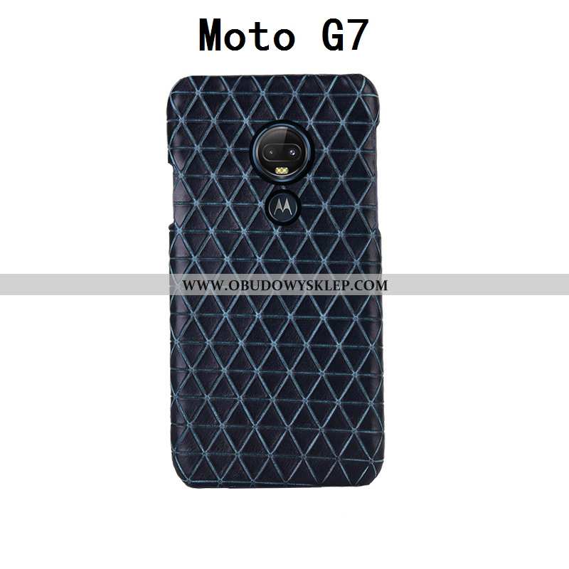 Futerał Moto G7 Skóra Luksusowy Czarny, Pokrowce Moto G7 Ochraniacz Moda Czarna