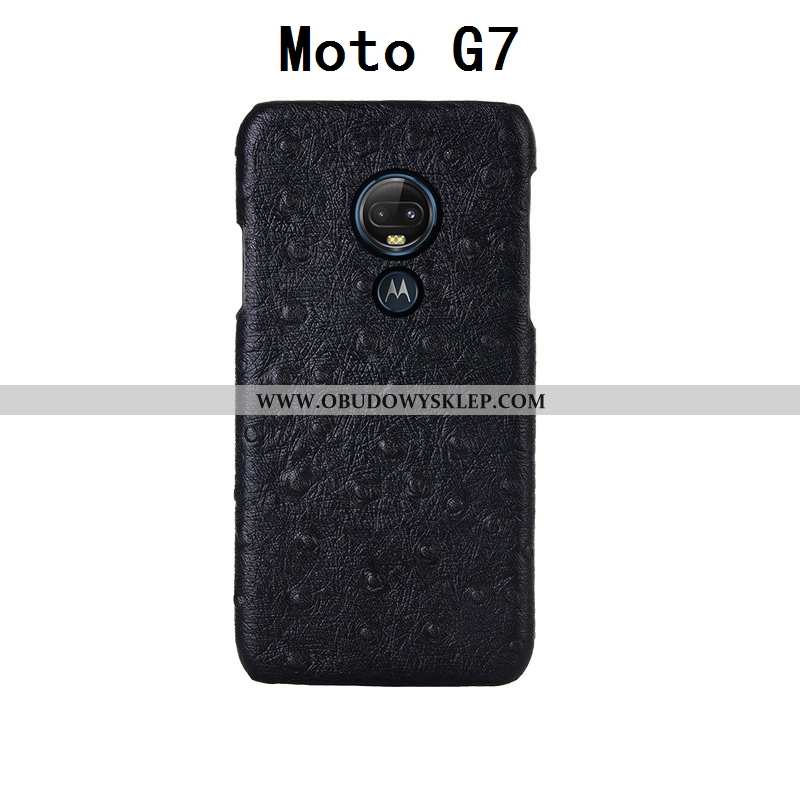 Futerał Moto G7 Wzór Ptak Skóra, Pokrowce Moto G7 Ochraniacz Kreatywne Czarna