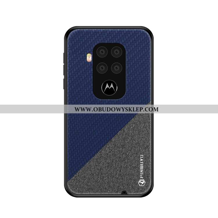 Futerał Motorola One Zoom Super Ciemno Niebieski Płótno, Pokrowce Motorola One Zoom Cienkie Telefon 