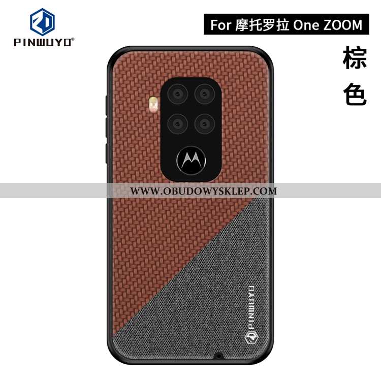 Futerał Motorola One Zoom Super Ciemno Niebieski Płótno, Pokrowce Motorola One Zoom Cienkie Telefon 