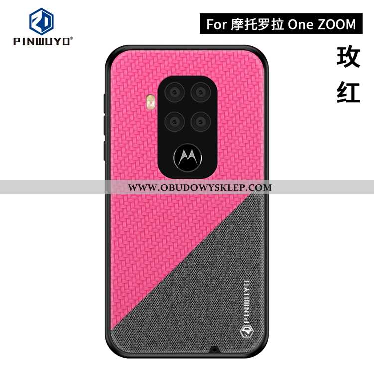 Futerał Motorola One Zoom Super Ciemno Niebieski Płótno, Pokrowce Motorola One Zoom Cienkie Telefon 