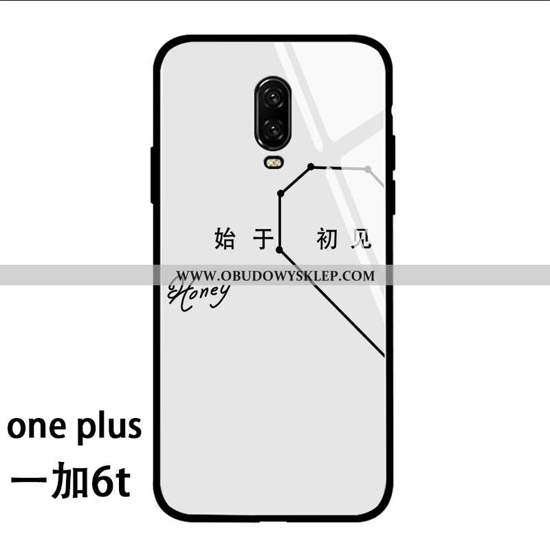 Futerał Oneplus 6t Szkło Biały Lustro, Pokrowce Oneplus 6t Osobowość Zakochani Biała