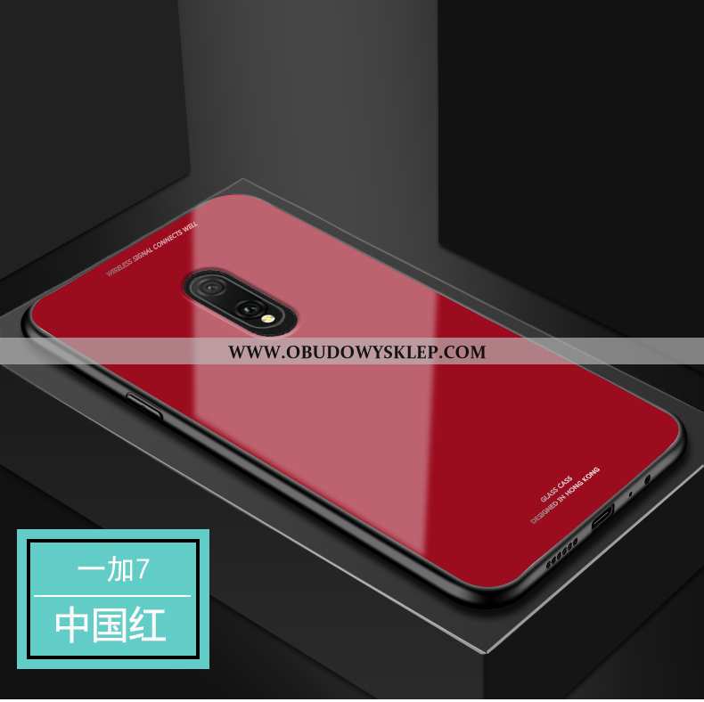 Futerał Oneplus 7 Szkło Czerwony, Pokrowce Oneplus 7 Ochraniacz All Inclusive Czerwona