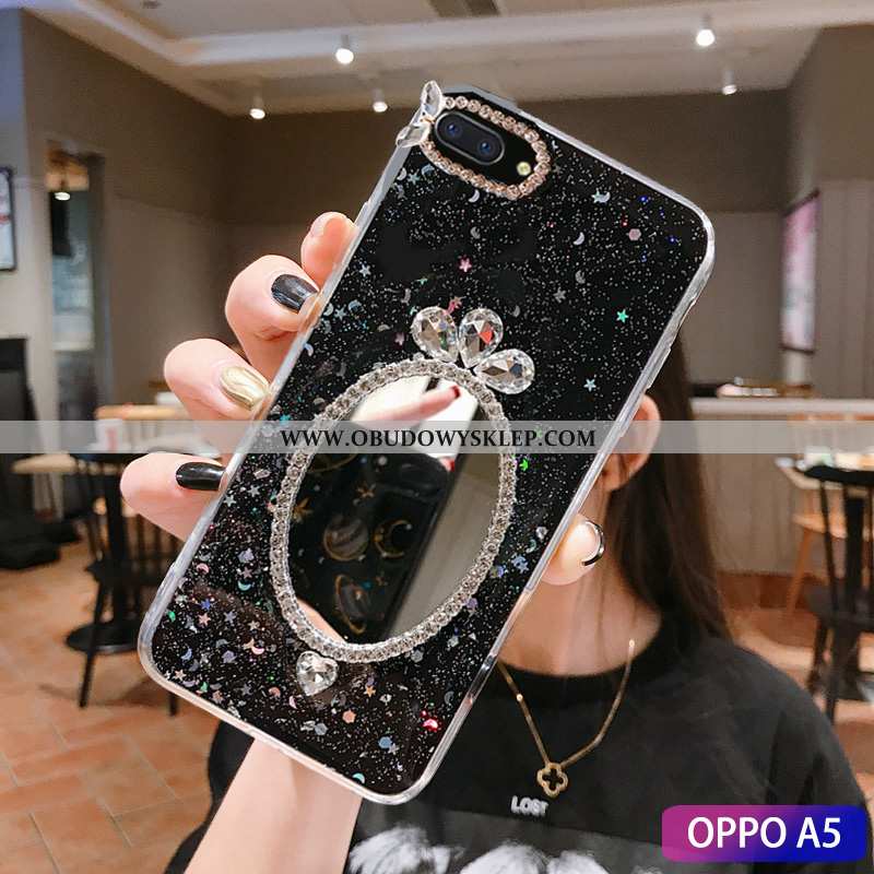 Futerał Oppo A5 Z Kryształkami Telefon Komórkowy Filmy, Pokrowce Oppo A5 Osobowość Moda Zielone