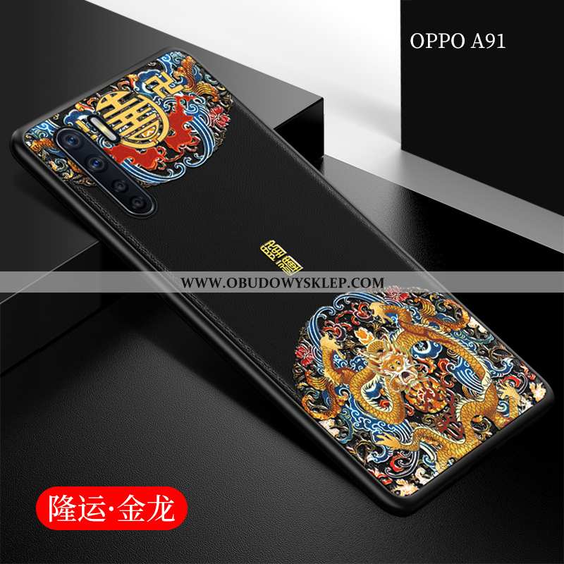 Futerał Oppo A91 Ochraniacz Chiński Styl All Inclusive, Pokrowce Oppo A91 Trendy Cienkie Czarna