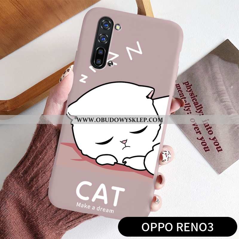 Futerał Oppo Reno 3 Moda Czerwony Netto Proste, Pokrowce Oppo Reno 3 Osobowość Piękny Rozowa