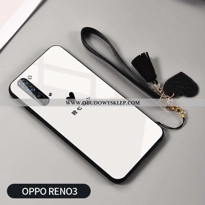 Futerał Oppo Reno 3 Moda Telefon Komórkowy Lustro, Pokrowce Oppo Reno 3 Osobowość Świeży Czarna