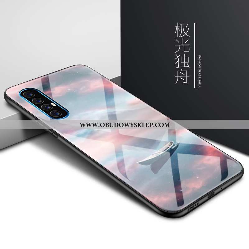 Futerał Oppo Reno 3 Pro Szkło Ochraniacz Czarny, Pokrowce Oppo Reno 3 Pro Osobowość Anti-fall Czarna