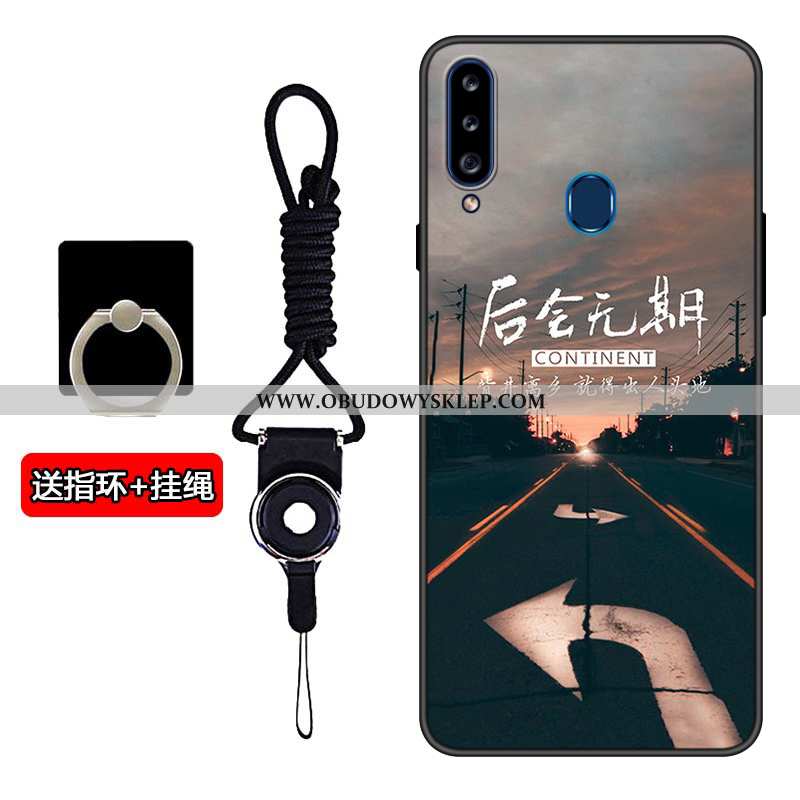 Futerał Samsung Galaxy A20s Piękny Czarny Anti-fall, Pokrowce Samsung Galaxy A20s Trendy Wzór Czarna