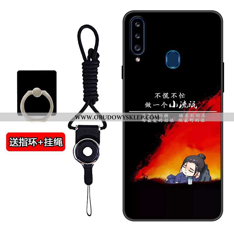 Futerał Samsung Galaxy A20s Piękny Czarny Anti-fall, Pokrowce Samsung Galaxy A20s Trendy Wzór Czarna