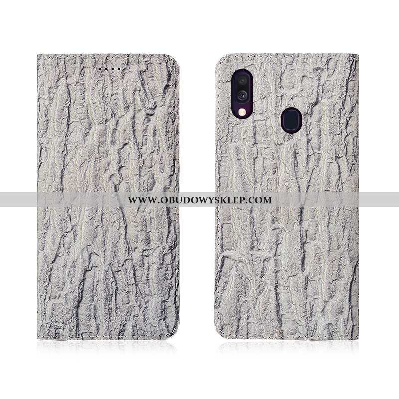 Futerał Samsung Galaxy A40 Skórzane Etui Klapa Czerwony, Pokrowce Samsung Galaxy A40 Nubuku Skóra Cz