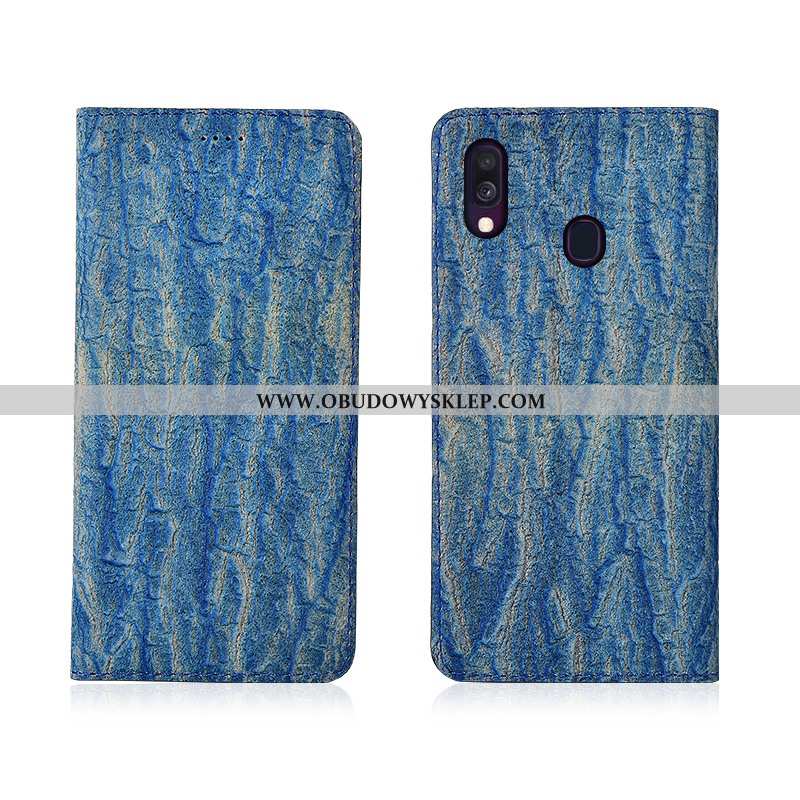 Futerał Samsung Galaxy A40 Skórzane Etui Klapa Czerwony, Pokrowce Samsung Galaxy A40 Nubuku Skóra Cz