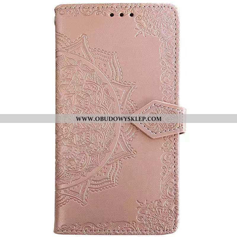 Futerał Samsung Galaxy A50 Skórzane Etui Relief Różowe, Pokrowce Samsung Galaxy A50 Wiszące Ozdoby T