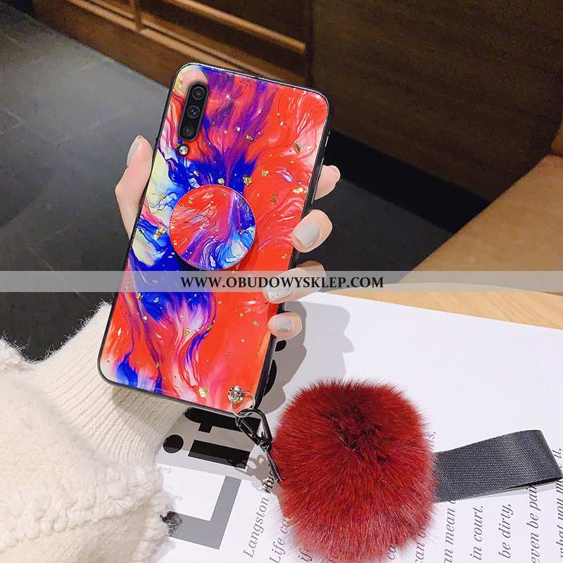 Futerał Samsung Galaxy A50 Super Wspornik Futrzany Pompon, Pokrowce Samsung Galaxy A50 Cienkie Moda 