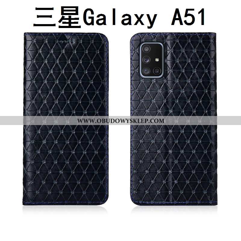 Futerał Samsung Galaxy A51 Ochraniacz Nubuku Prawdziwa Skóra, Pokrowce Samsung Galaxy A51 Skórzane E