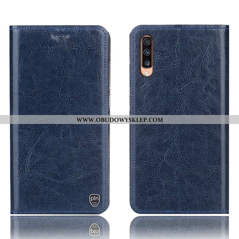 Futerał Samsung Galaxy A70s Skórzane Etui Szary Futerał, Pokrowce Samsung Galaxy A70s Wzór Szara