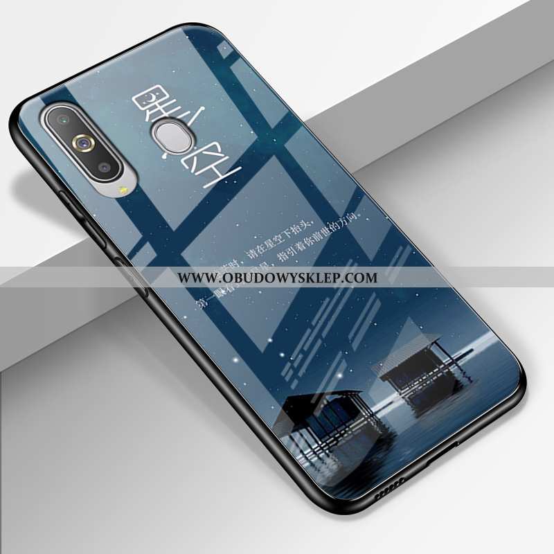 Futerał Samsung Galaxy A8s Ochraniacz Sztuka Nubuku, Pokrowce Samsung Galaxy A8s Szkło Trendy Granat