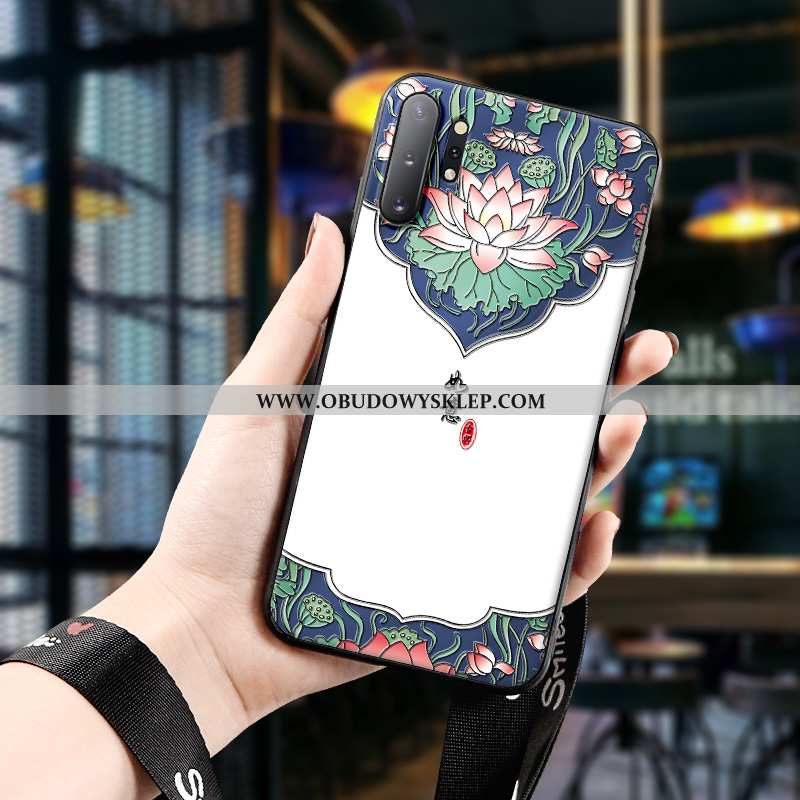 Futerał Samsung Galaxy Note 10+ Ochraniacz Etui Miękki, Pokrowce Samsung Galaxy Note 10+ Relief Biał